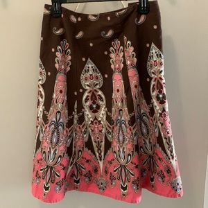Flared print skirt